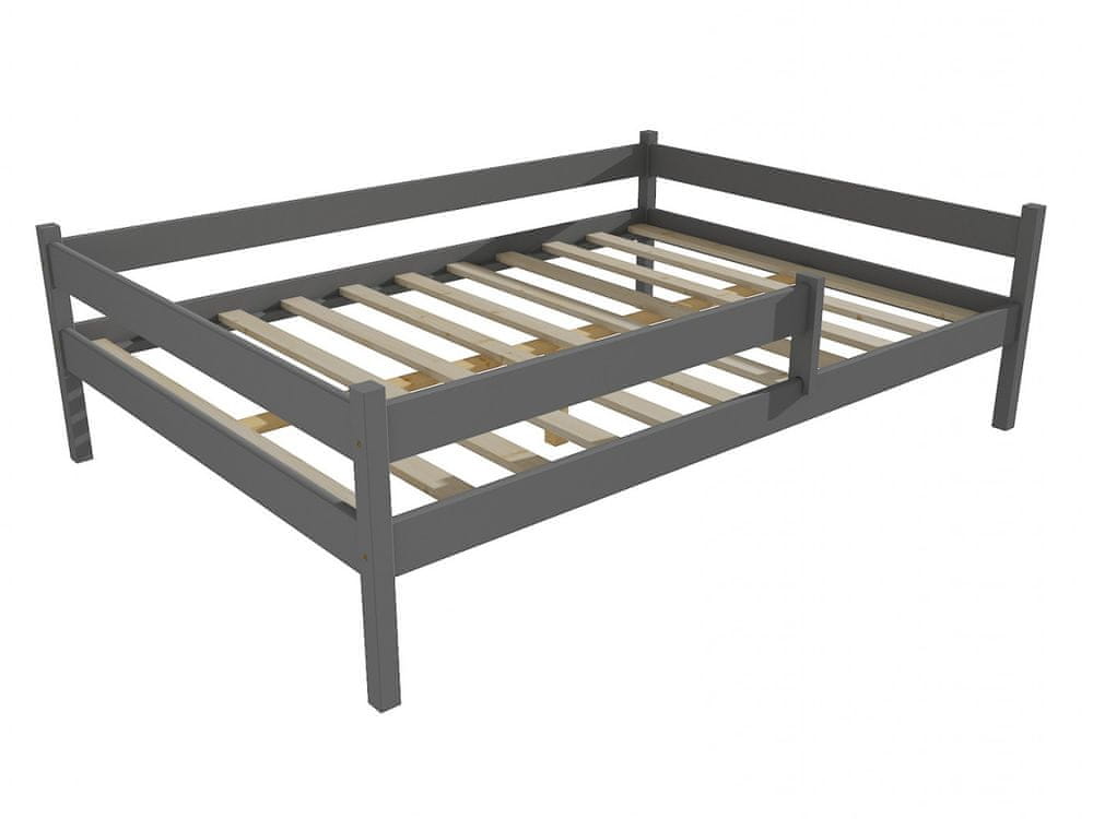 eoshop Detská posteľ DP 027 XL so zábranou (Rozmer: 140 x 200 cm, Farba dreva: farba sivá)